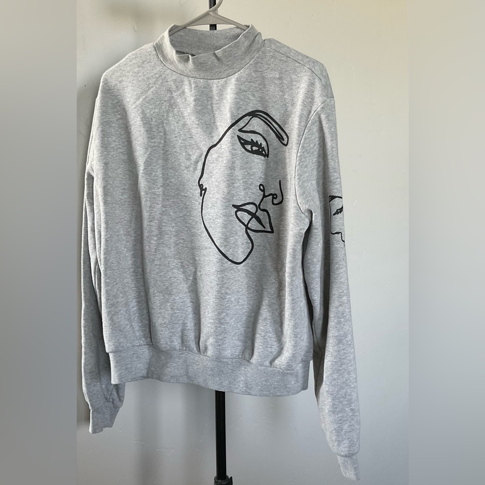 Gray Graphic  Sweater